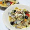 イタリア（マルケ）ワイン、ヴェレノージ ファレーリオで鯛のオーブン焼きとアクアパッツァ、そのスープを使った雑炊とパスタをいただく