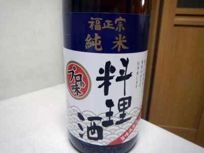 君嶋屋で購入した「福正宗　純米　料理酒」のラベル