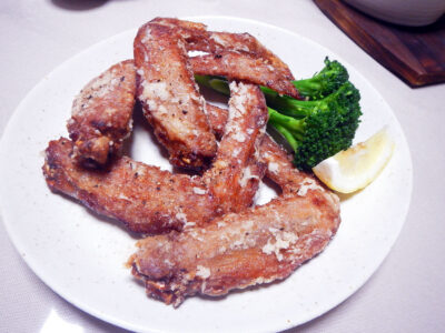 合鴨の手羽先の塩麹から揚げ