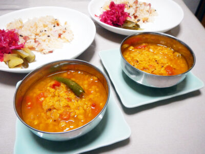 マイルドな味わいの赤レンズ豆のスパイスカレー
